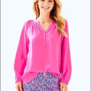 Lilly Pulitzer Dark Pink Silk Elsa Size Medium